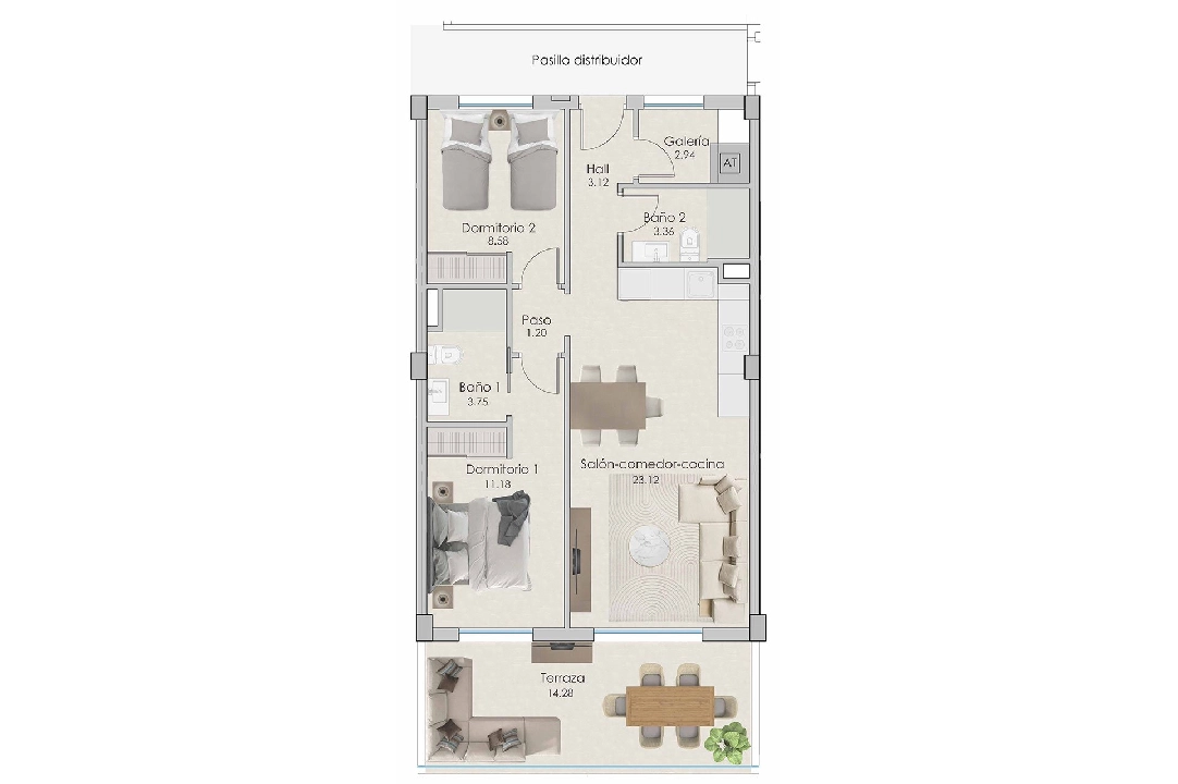 apartamento en la planta superior en Santa Pola en venta, superficie 81 m², estado first owner, 2 dormitorios, 2 banos, piscina, ref.: HA-SPN-702-A01-10