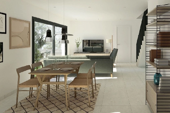 Eck-Reihenhaus in Santa Pola zu verkaufen, Wohnfläche 93 m², Zustand Erstbezug, Grundstück 113 m², 3 Schlafzimmer, 3 Badezimmer, Pool, ref.: HA-SPN-631-Q01-4