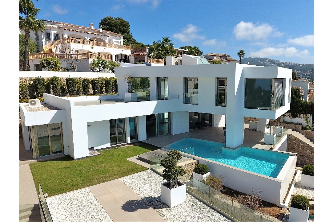 villa en Moraira en venta, superficie 410 m², ano de construccion 2014, estado neat, + calefaccion suelo, aire acondicionado, parcela 1150 m², 4 dormitorios, 4 banos, piscina, ref.: AS-2422-1