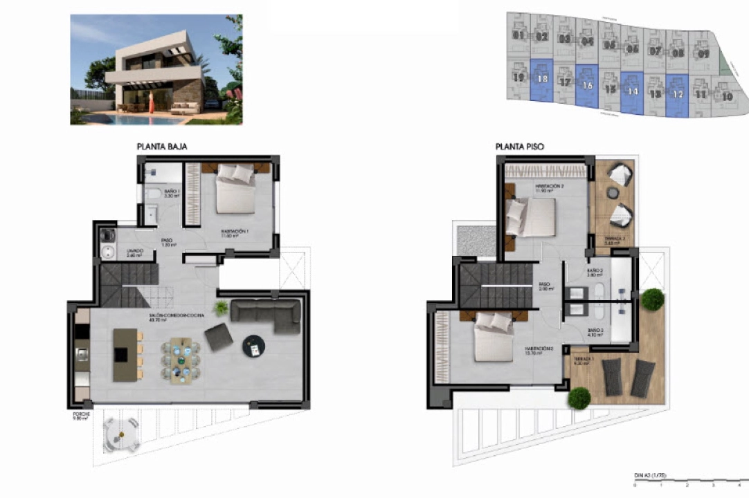 villa en Finestrat(Finestrat) en venta, superficie 140 m², parcela 329 m², 3 dormitorios, 3 banos, ref.: BP-3501FIN-10