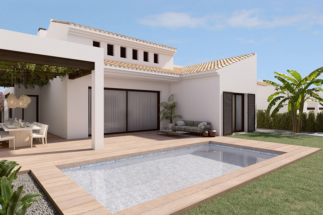 villa en Algorfa en venta, superficie 205 m², estado first owner, aire acondicionado, parcela 437 m², 3 dormitorios, 2 banos, piscina, ref.: HA-ARN-112-E02-1