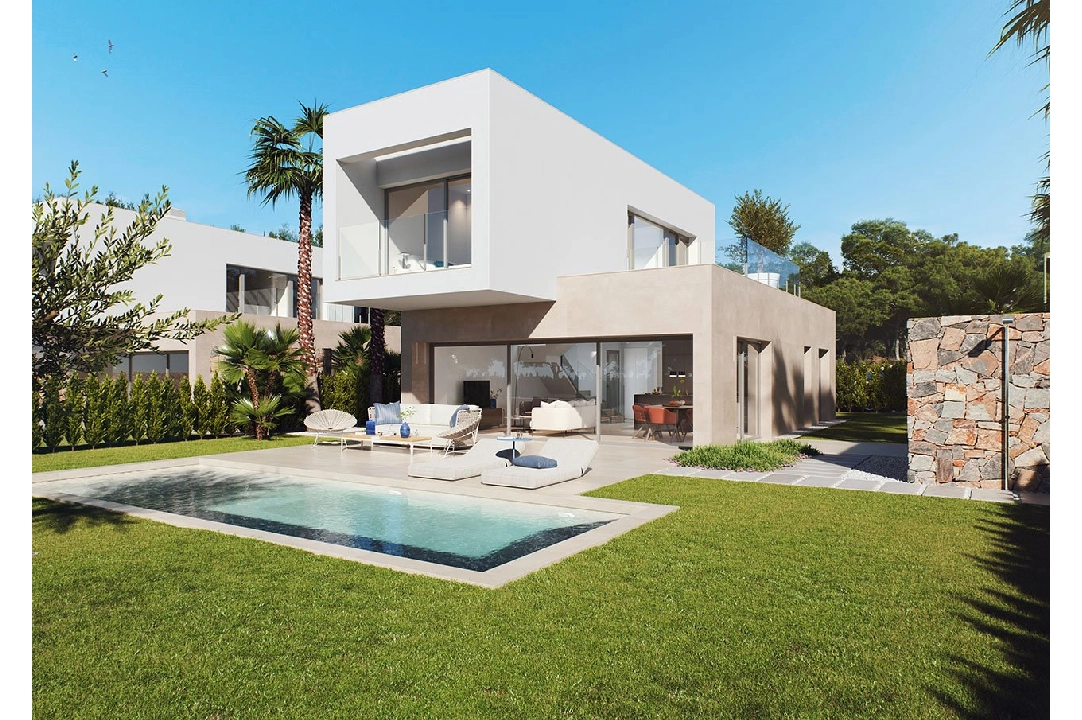 villa en Orihuela Costa en venta, superficie 203 m², estado first owner, aire acondicionado, parcela 523 m², 3 dormitorios, 2 banos, piscina, ref.: HA-OCN-146-E01-1