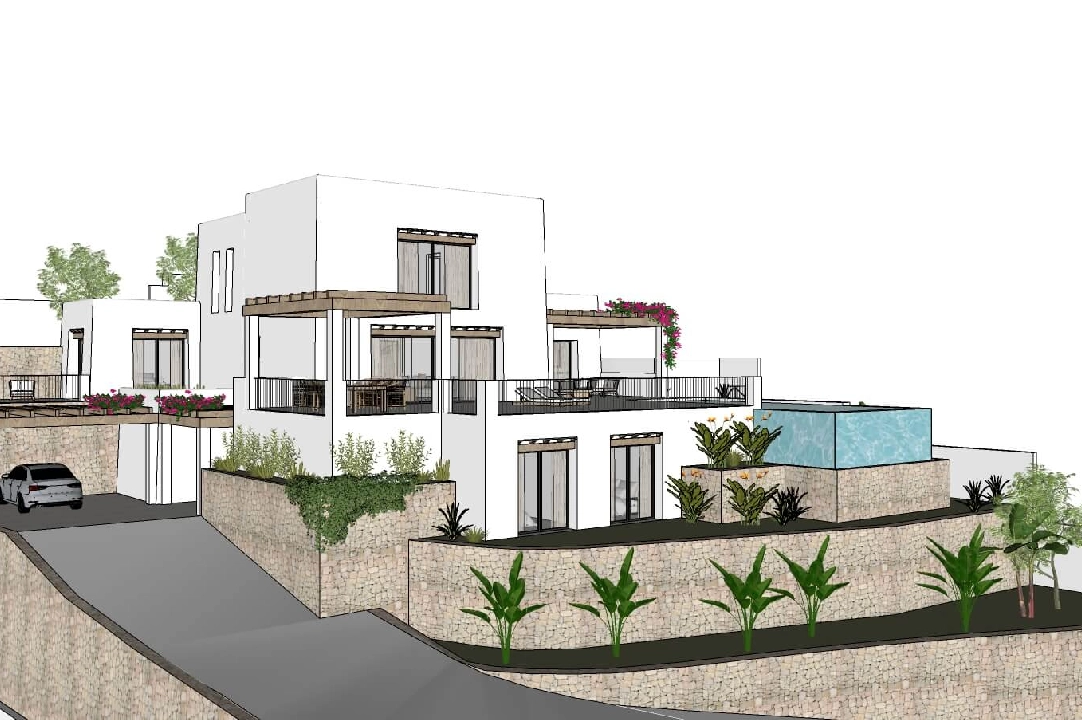 villa en Moraira en venta, superficie 322 m², aire acondicionado, parcela 1000 m², 4 dormitorios, 4 banos, piscina, ref.: CA-H-1585-AMB-4