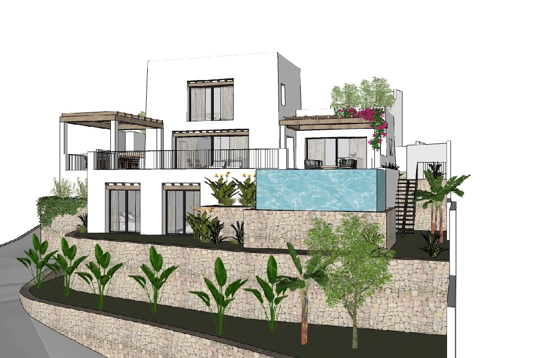 villa en Moraira en venta, superficie 322 m², aire acondicionado, parcela 1000 m², 4 dormitorios, 4 banos, piscina, ref.: CA-H-1585-AMB-5
