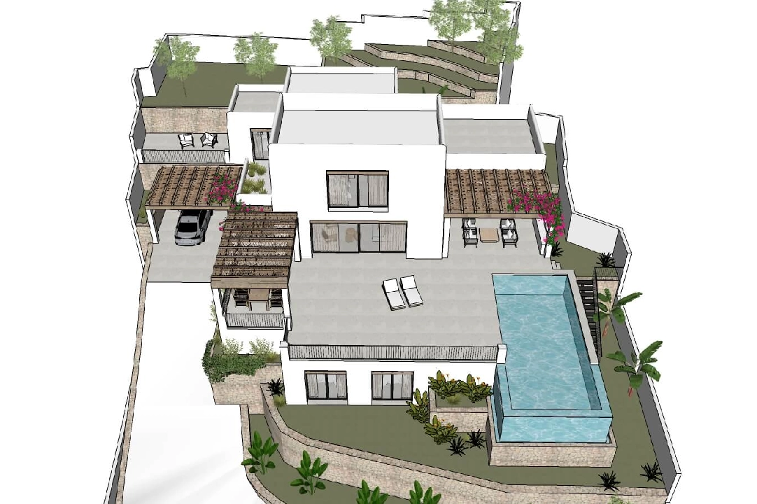 villa en Moraira en venta, superficie 322 m², aire acondicionado, parcela 1000 m², 4 dormitorios, 4 banos, piscina, ref.: CA-H-1585-AMB-6