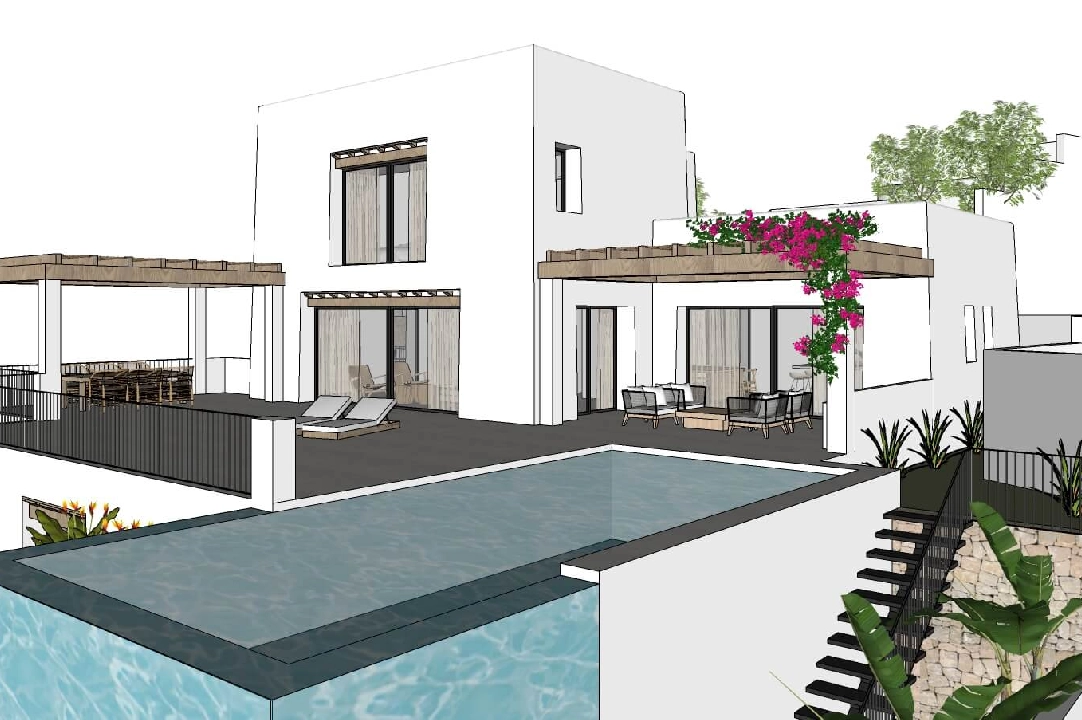 villa en Moraira en venta, superficie 322 m², aire acondicionado, parcela 1000 m², 4 dormitorios, 4 banos, piscina, ref.: CA-H-1585-AMB-8