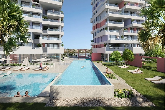 Etagen Apartment in Calpe zu verkaufen, Wohnfläche 102 m², Zustand Erstbezug, Klimaanlage, 2 Schlafzimmer, 2 Badezimmer, Pool, ref.: HA-CAN-130-A02-3