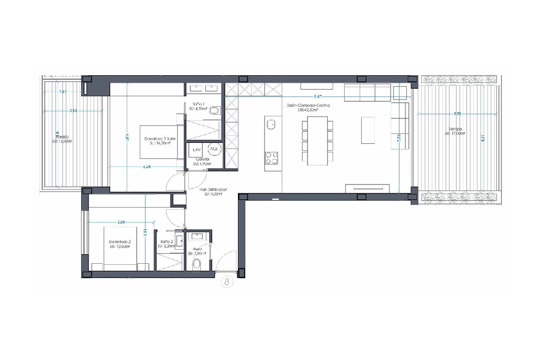 apartamento en la planta superior en Orihuela Costa en venta, superficie 131 m², estado first owner, aire acondicionado, 2 dormitorios, 2 banos, piscina, ref.: HA-OCN-161-A01-6