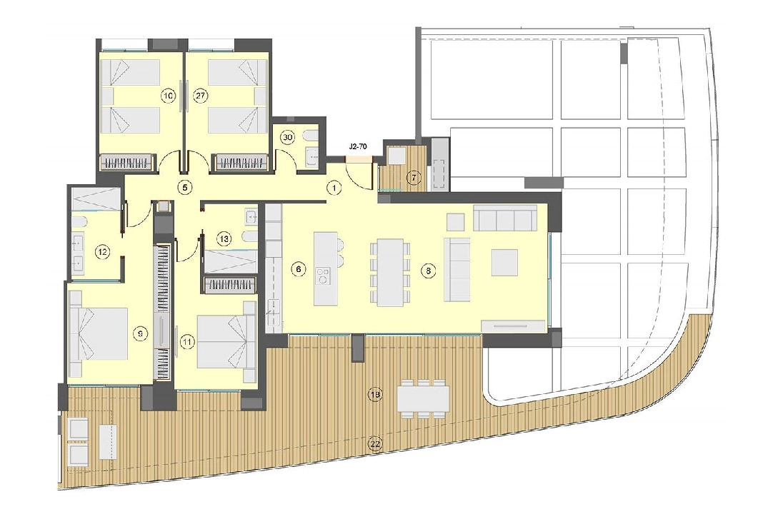 apartamento en la planta superior en Benidorm en venta, superficie 198 m², estado first owner, + fussboden, aire acondicionado, 4 dormitorios, 2 banos, piscina, ref.: HA-BEN-113-A04-17
