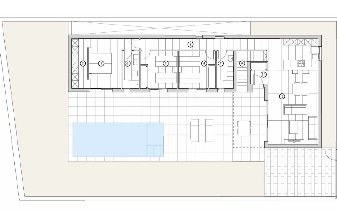 villa en Algorfa en venta, superficie 283 m², estado first owner, aire acondicionado, parcela 424 m², 3 dormitorios, 2 banos, piscina, ref.: HA-ARN-108-E02-13