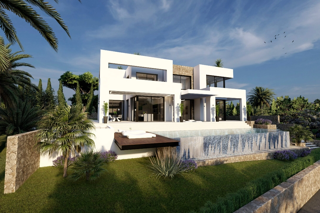 villa en Benissa(Benissa Costa) en venta, superficie 574 m², aire acondicionado, parcela 1372 m², 4 dormitorios, 4 banos, piscina, ref.: BP-7015BEN-45