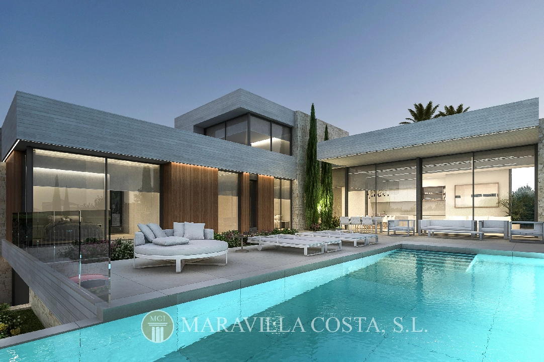 villa en Moraira en venta, superficie 261 m², ano de construccion 2023, + calefaccion suelo, aire acondicionado, parcela 939 m², 4 dormitorios, 4 banos, piscina, ref.: MV-2499-1