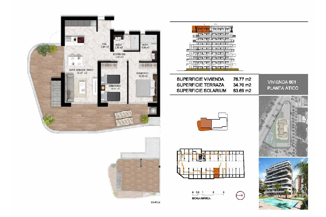 atico en Guardamar del Segura en venta, superficie 199 m², estado first owner, 2 dormitorios, 2 banos, piscina, ref.: HA-GUN-411-A02-14