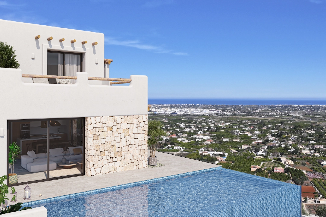 villa en Pedreguer(Monte Solana I) en venta, superficie 252 m², ano de construccion 2025, aire acondicionado, parcela 608 m², 3 dormitorios, 2 banos, piscina, ref.: UM-UV-SERPIS-1