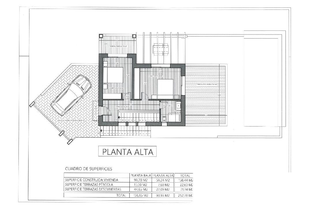 villa en Pedreguer(Monte Solana I) en venta, superficie 252 m², ano de construccion 2025, aire acondicionado, parcela 608 m², 3 dormitorios, 2 banos, piscina, ref.: UM-UV-SERPIS-16