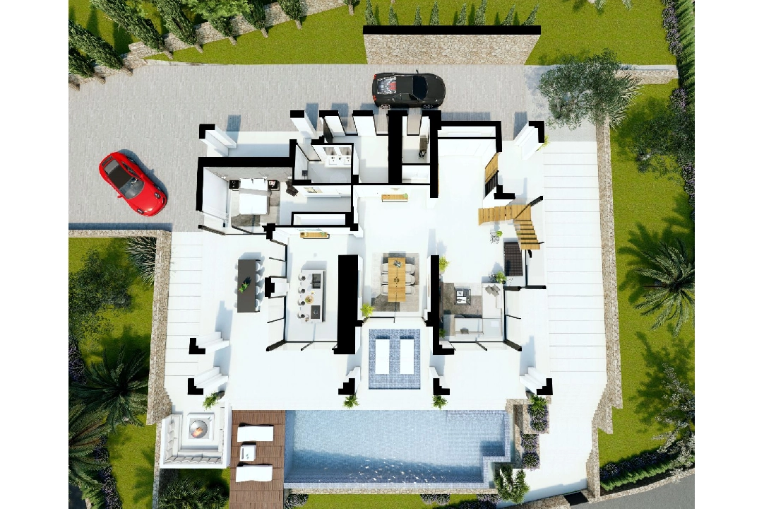 villa en Benissa(La Fustera) en venta, superficie 615 m², ano de construccion 2023, aire acondicionado, parcela 1347 m², 4 dormitorios, 3 banos, piscina, ref.: BI-BE.H-902-20