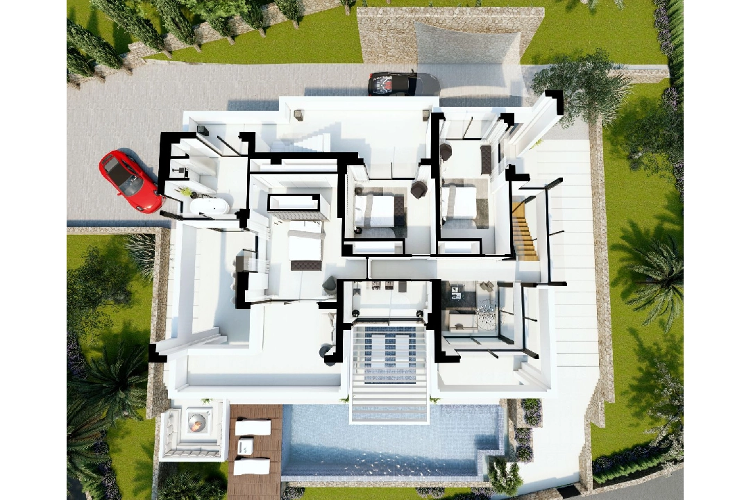 villa en Benissa(La Fustera) en venta, superficie 615 m², ano de construccion 2023, aire acondicionado, parcela 1347 m², 4 dormitorios, 3 banos, piscina, ref.: BI-BE.H-902-21