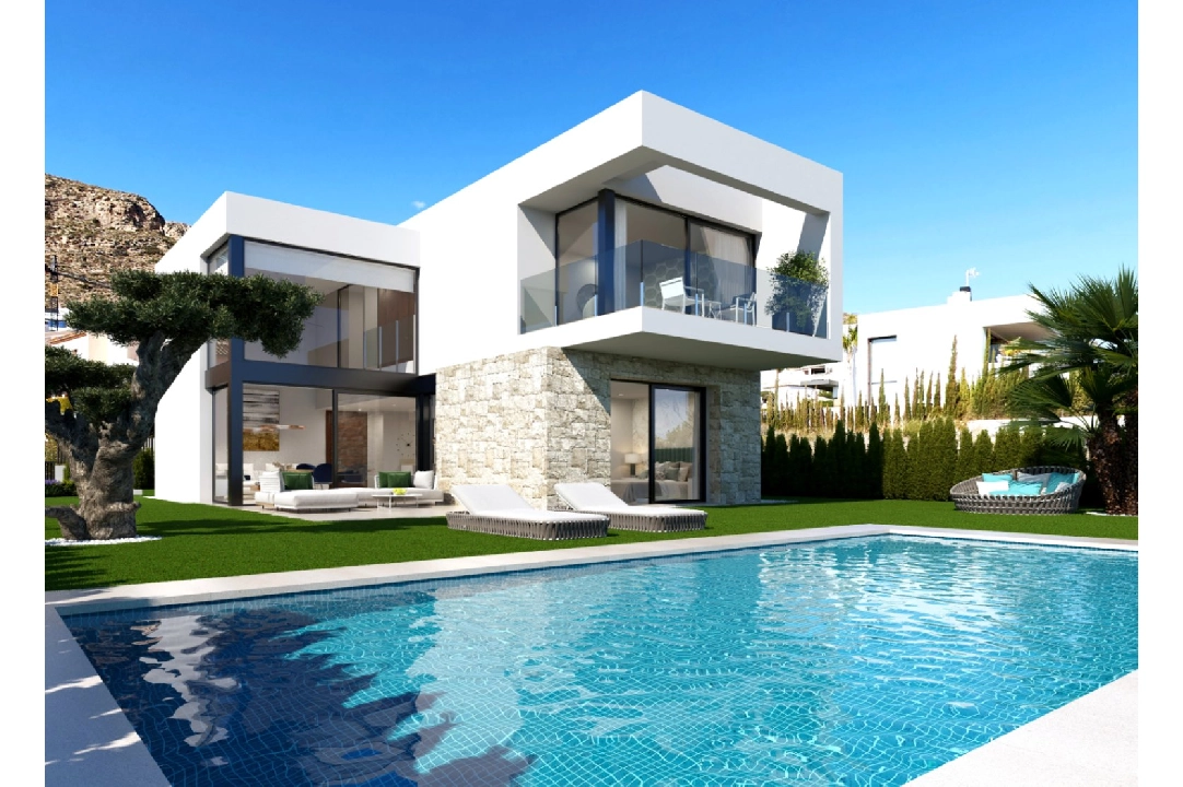 villa en Finestrat en venta, superficie 282 m², ano de construccion 2023, + KLIMA, aire acondicionado, parcela 482 m², 3 dormitorios, 3 banos, piscina, ref.: BI-AL.H-032-1