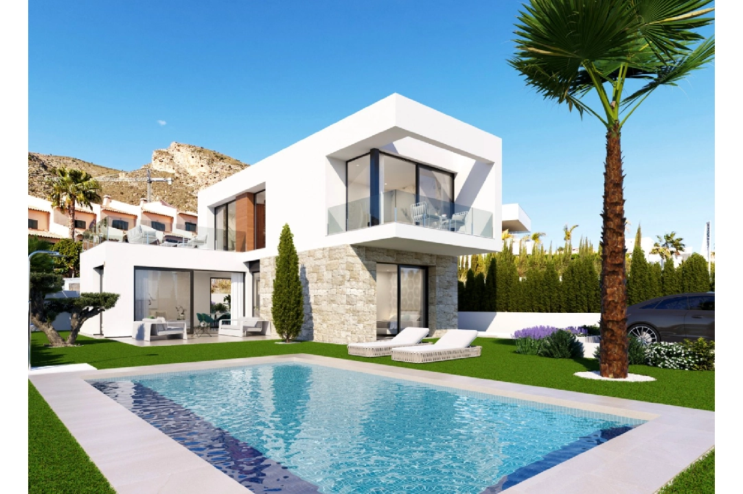 villa en Finestrat en venta, superficie 235 m², ano de construccion 2024, + KLIMA, aire acondicionado, parcela 447 m², 3 dormitorios, 3 banos, piscina, ref.: BI-AL.H-034-7