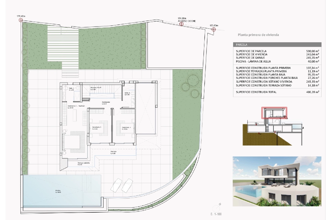 villa en Finestrat en venta, superficie 526 m², ano de construccion 2024, aire acondicionado, parcela 598 m², 5 dormitorios, 5 banos, piscina, ref.: BI-AL.H-035-22