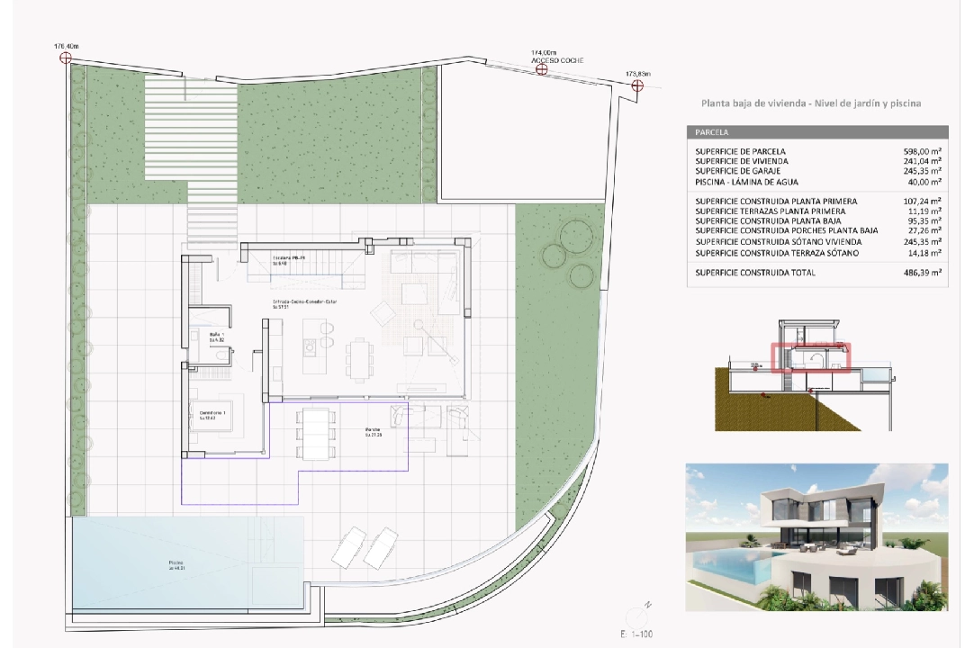 villa en Finestrat en venta, superficie 526 m², ano de construccion 2024, aire acondicionado, parcela 598 m², 5 dormitorios, 5 banos, piscina, ref.: BI-AL.H-035-23