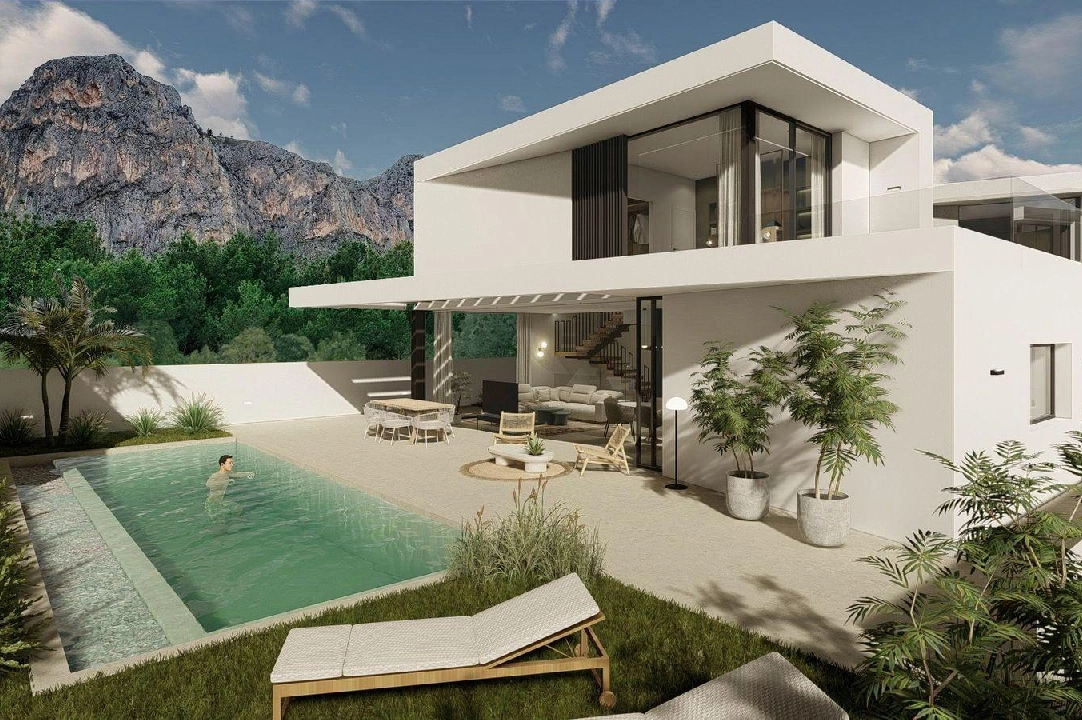 villa en Polop(Polop) en venta, superficie 307 m², aire acondicionado, parcela 380 m², 3 dormitorios, 3 banos, piscina, ref.: AM-1233DA-3700-2