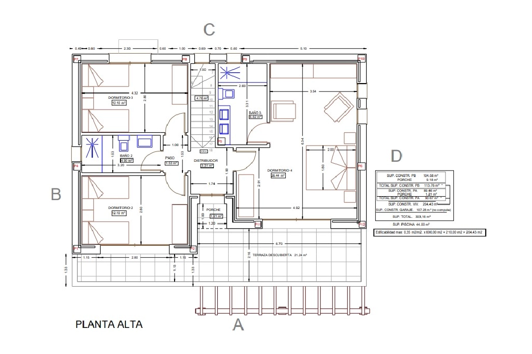 villa en Alcalali(La Solana Gardens) en venta, superficie 303 m², aire acondicionado, parcela 600 m², 4 dormitorios, 3 banos, piscina, ref.: BP-4415ALC-12