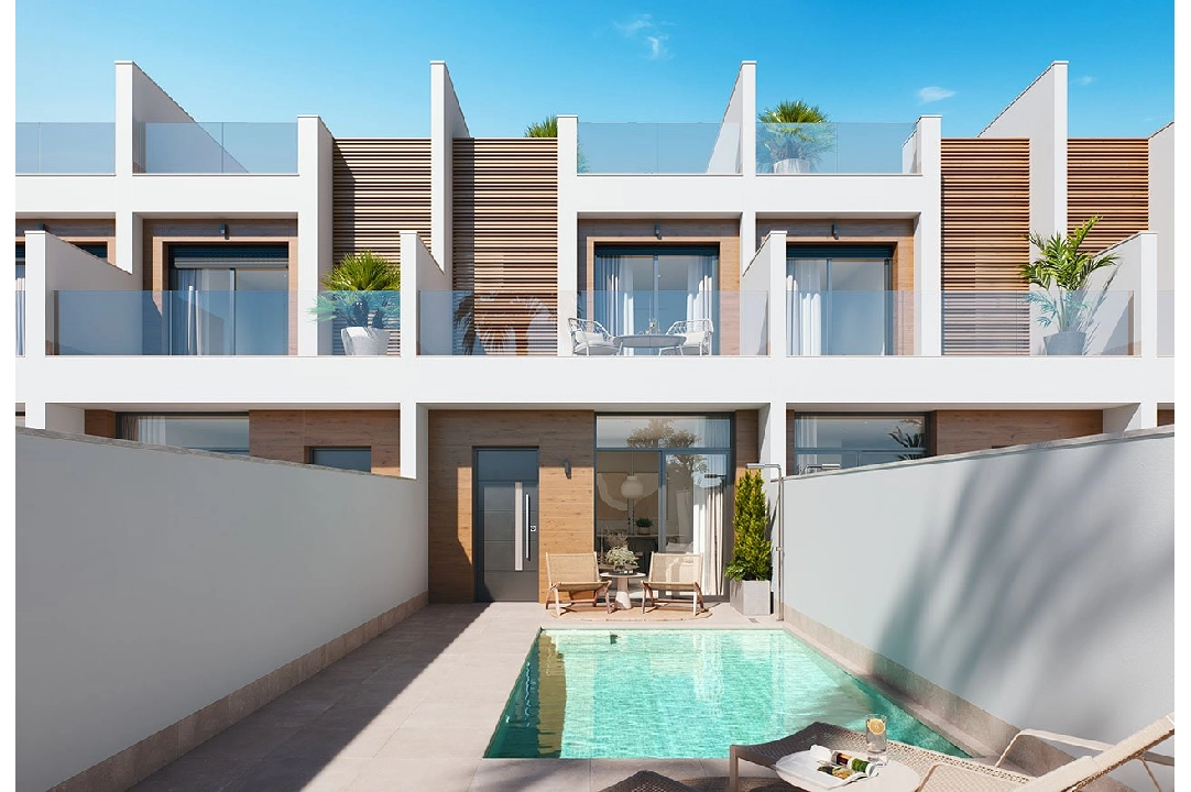 adosado en San Pedro del Pinatar en venta, superficie 157 m², estado first owner, parcela 92 m², 3 dormitorios, 2 banos, piscina, ref.: HA-SAN-115-R01-1