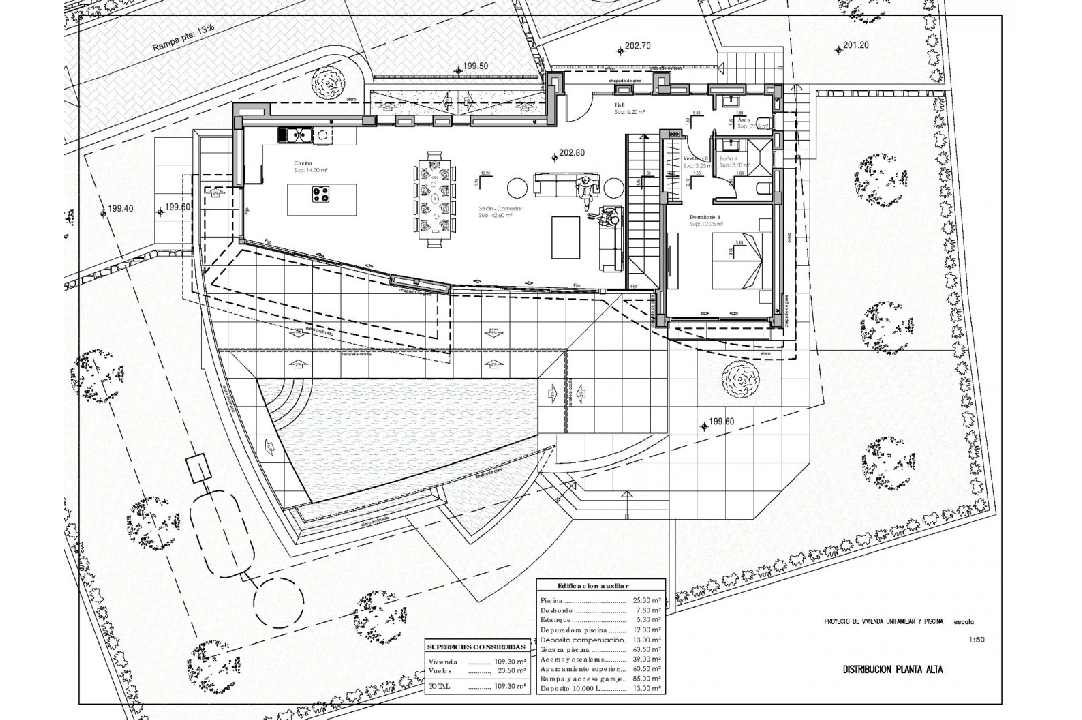 villa en Calpe en venta, superficie 273 m², ano de construccion 2022, aire acondicionado, parcela 805 m², 4 dormitorios, 4 banos, piscina, ref.: AM-11772DA-21