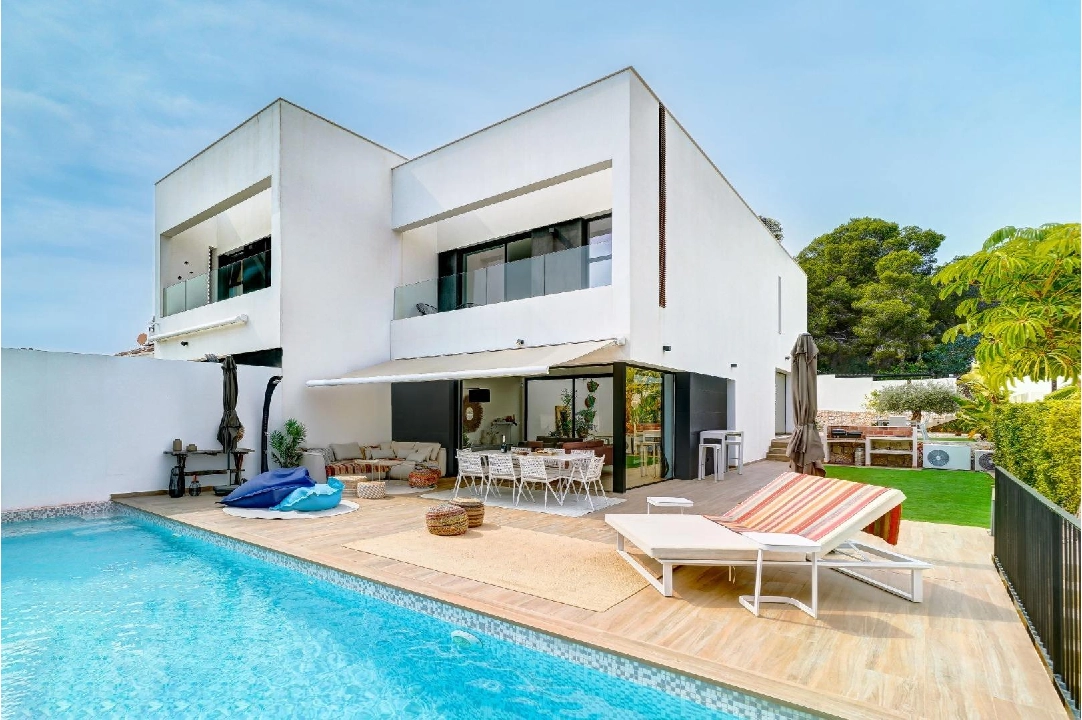 villa en Moraira en venta, superficie 182 m², aire acondicionado, parcela 500 m², 4 dormitorios, 3 banos, piscina, ref.: AM-12207DR-1