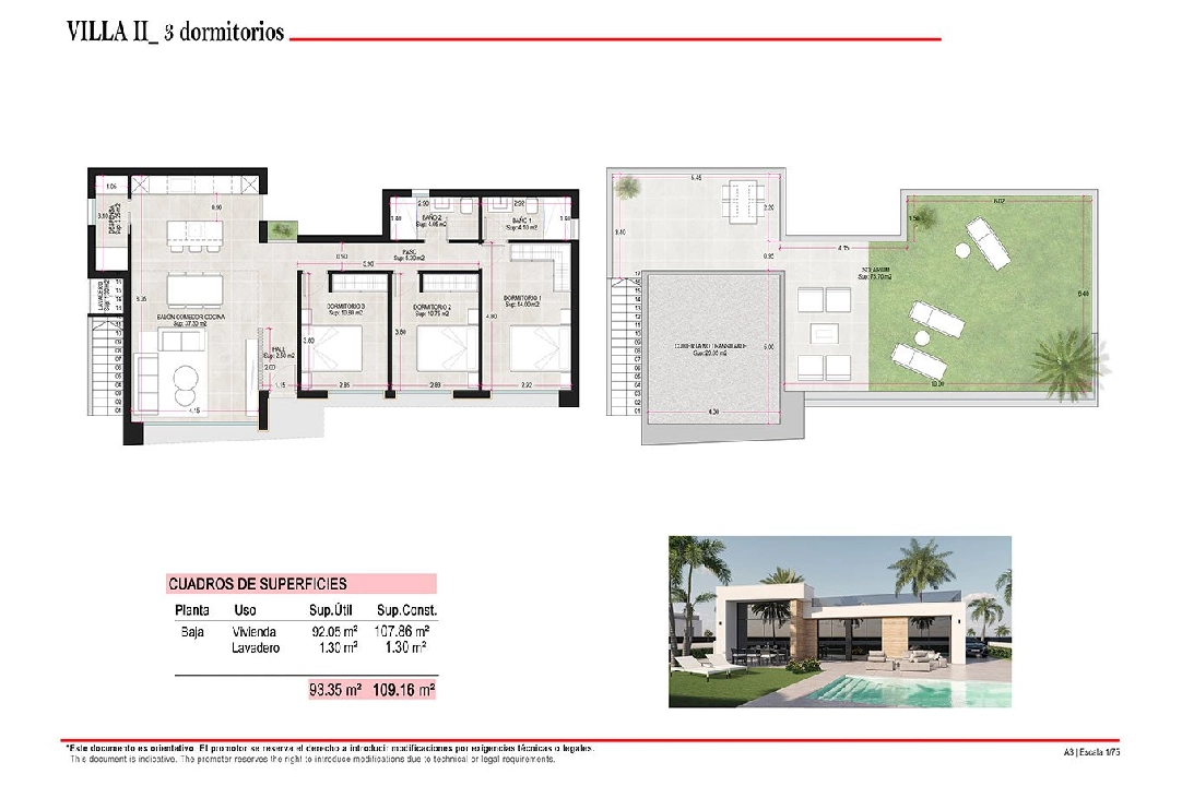 villa en Alhama de Murcia en venta, superficie 166 m², estado first owner, parcela 306 m², 3 dormitorios, 2 banos, ref.: HA-AHN-120-E02-6