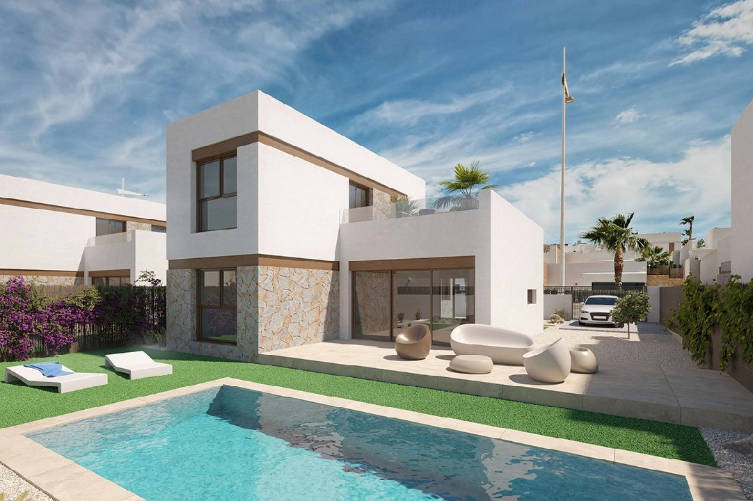 villa en Algorfa en venta, superficie 198 m², estado first owner, + fussboden, aire acondicionado, parcela 308 m², 3 dormitorios, 2 banos, piscina, ref.: HA-ARN-109-E01-1