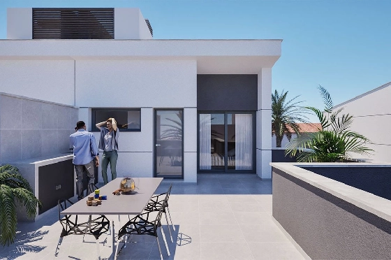 Doppelhaushälfte in Los Nietos zu verkaufen, Wohnfläche 166 m², Zustand Erstbezug, Grundstück 228 m², 3 Schlafzimmer, 3 Badezimmer, Pool, ref.: HA-NIN-100-D01-16