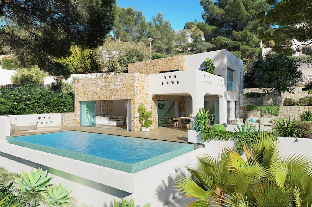 villa en Benissa(San Jaime) en venta, superficie 175 m², aire acondicionado, parcela 1249 m², 3 dormitorios, 2 banos, piscina, ref.: CA-H-1848-AMBI-1