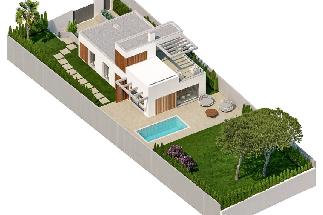 villa en Finestrat en venta, superficie 150 m², ano de construccion 2024, + KLIMA, aire acondicionado, parcela 409 m², 3 dormitorios, 3 banos, piscina, ref.: BP-8231FIN-41