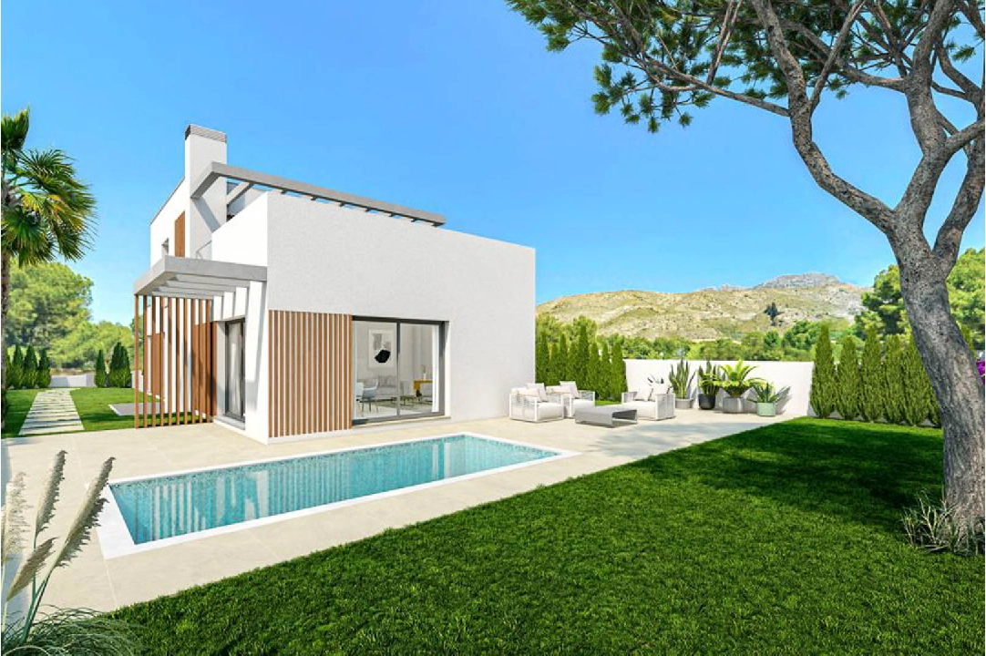 villa en Finestrat en venta, superficie 150 m², ano de construccion 2024, + KLIMA, aire acondicionado, parcela 409 m², 3 dormitorios, 3 banos, piscina, ref.: BP-8231FIN-6