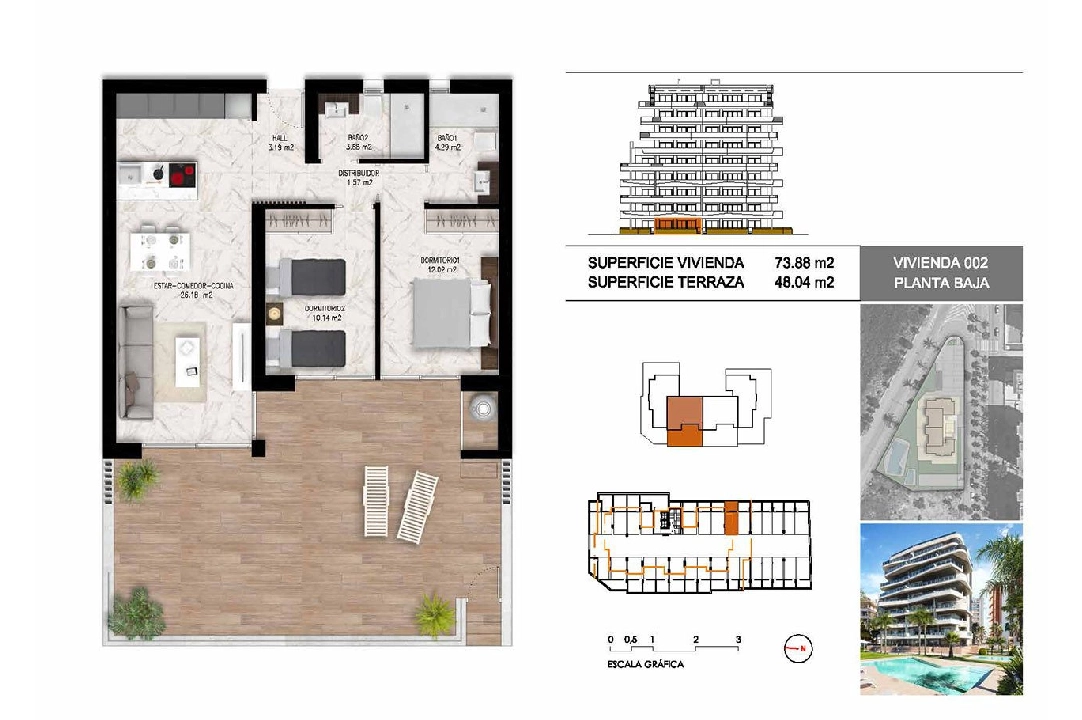 apartamento en la planta superior en Guardamar del Segura en venta, superficie 102 m², estado first owner, 2 dormitorios, 2 banos, piscina, ref.: HA-GUN-411-A01-15