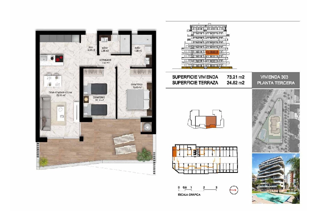 apartamento en la planta superior en Guardamar del Segura en venta, superficie 102 m², estado first owner, 2 dormitorios, 2 banos, piscina, ref.: HA-GUN-411-A01-20