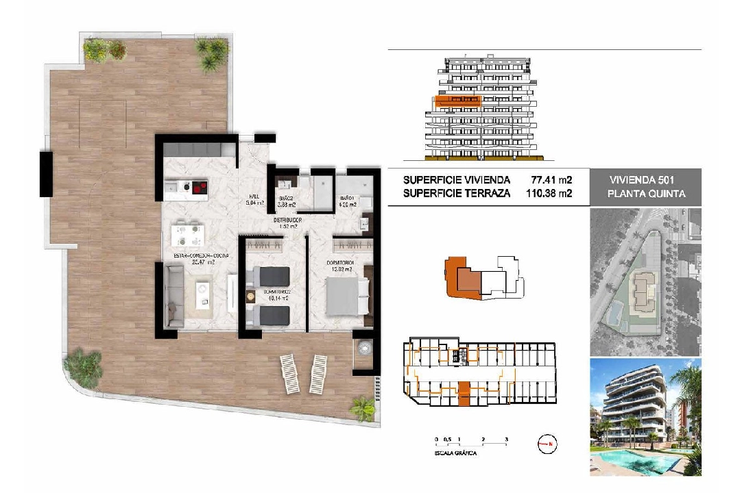 apartamento en la planta superior en Guardamar del Segura en venta, superficie 102 m², estado first owner, 2 dormitorios, 2 banos, piscina, ref.: HA-GUN-411-A01-22