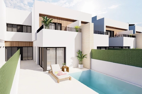 Reihenhaus in Santiago de la Ribera zu verkaufen, Wohnfläche 168 m², Zustand Erstbezug, Grundstück 126 m², 3 Schlafzimmer, 3 Badezimmer, Pool, ref.: HA-SRN-122-R01-4
