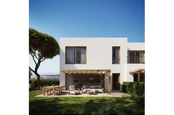 Reihenhaus in Gata de Gorgos zu verkaufen, Wohnfläche 102 m², Baujahr 2026, Klimaanlage, Grundstück 32 m², 3 Schlafzimmer, 2 Badezimmer, ref.: LS-GT5-7