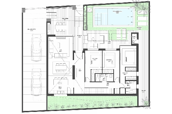 Villa in Los Alcazares zu verkaufen, Wohnfläche 426 m², Zustand Erstbezug, Klimaanlage, Grundstück 394 m², 3 Schlafzimmer, 2 Badezimmer, Pool, ref.: HA-LAN-470-E02-12