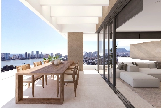 Etagen Apartment in Calpe zu verkaufen, Wohnfläche 116 m², Zustand Erstbezug, + fussboden, Klimaanlage, 2 Schlafzimmer, 2 Badezimmer, Pool, ref.: HA-CAN-160-A01-14
