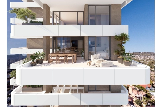 Etagen Apartment in Calpe zu verkaufen, Wohnfläche 116 m², Zustand Erstbezug, + fussboden, Klimaanlage, 2 Schlafzimmer, 2 Badezimmer, Pool, ref.: HA-CAN-160-A01-6
