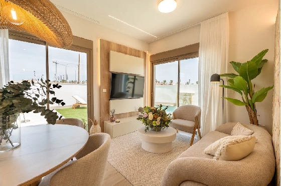 Eck-Reihenhaus in Los Alcazares zu verkaufen, Wohnfläche 146 m², Zustand Erstbezug, Klimaanlage, Grundstück 177 m², 3 Schlafzimmer, 2 Badezimmer, Pool, ref.: HA-LAN-480-Q01-4